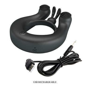 Ерекційне вібро кільце Pretty Love - DAHLIA Vibrant Penis Ring BLACK, BI-210324