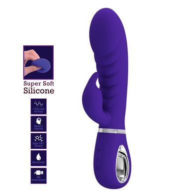 Ребристий вібратор Pretty Love - Prescott Purple, BI-014635-3