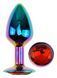 Анальна пробка з кристалом EGZO - Multicolor Round Plug Red size M