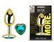 Анальна пробка з кристалом EGZO - Gold Heart Plug Marine size M