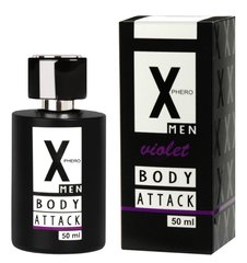 Духи с феромонами для мужчин X phero Men Violet Body Attack, 50 ml