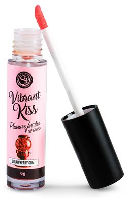 Блеск для губ с эффектом вибрации Secret Play - LIP GLOSS Vibrant Kiss Strawberry Gum, 6 грамм