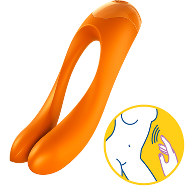 Универсальный вибростимулятор Satisfyer Candy Cane Finger Orange, 4004143