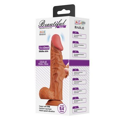 Большой вибратор на присоске BAILE - Beautiful Burag Vibration 9.4", BW-008104ZR-1