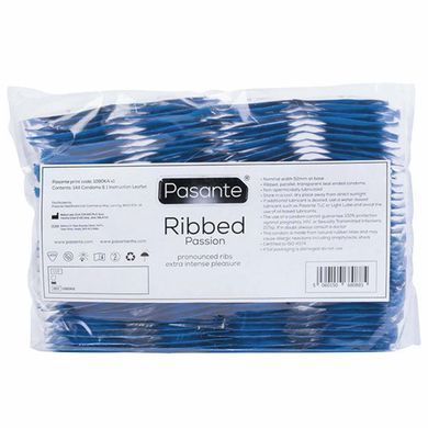 Стимулюючі презервативи з ребристою структурою Pasante - Ribbed Passion, №1
