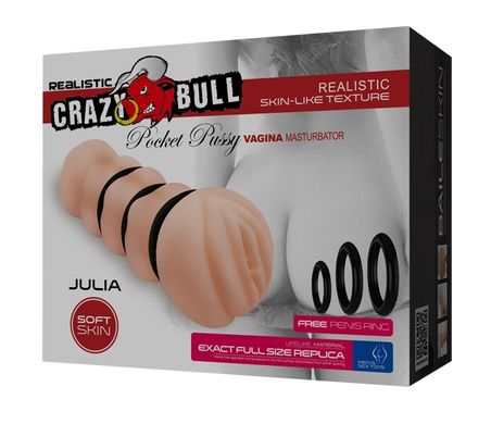 Мастурбатор-вагина Crazy Bull - JULIA Pocket Pussy vagina, BM-009152H