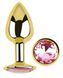 Анальна пробка з кристалом EGZO - Gold Round Plug Pink size M