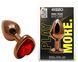 Анальна пробка з кристалом EGZO - Dark Gold Heart Plug Red, size S