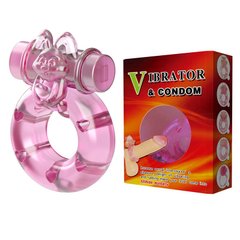 Кольцо с вибрацией и презервативом Vibrator & condom, BI-010082