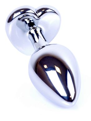 Анальний затор Boss Series - Jewellery Silver Heart PLUG Rose S, BS6400045