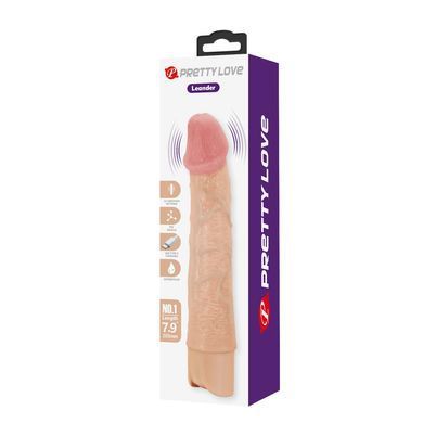 Перезаряжаемый вибратор реалистик Pretty Love - Leander Realistic Vibrating Dildo, BW-500080