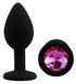 Силіконова анальна пробка EGZO - Silicone Black Round Plug Rose, size S