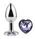 Анальна пробка з кристалом EGZO - Silver Heart Plug Amethyst size S