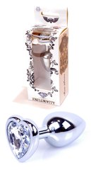 Анальний затор Boss Series - Jewellery Silver Heart PLUG Clear S, BS6400048