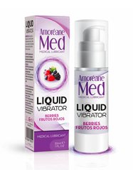 Стимулюючий лубрикант від Amoreane Med: Liquid vibrator-Berries (рідкий вібратор), 30 ml