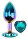Анальна пробка з кристалом EGZO - Multicolor Heart Plug Marine size M