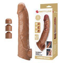 Удлиняющая насадка Pretty Love - Silas Penis Sleeve Brown, BI-026279-1
