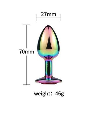 Анальна пробка з кристалом ХАМЕЛЕОН SKN-Rainbow 01 ( розмір S )