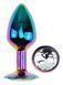 Анальна пробка з кристалом EGZO - Multicolor Round Plug Clear size S