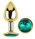 Анальная пробка с кристаллом EGZO - Gold Round Plug Marine size S