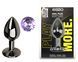 Анальна пробка з кристалом EGZO - Dark Gray Round Plug Amethyst, size S