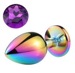 Анальная пробка с кристалом ХАМЕЛЕОН SKN-Rainbow 02 ( размер S )