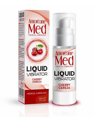 Стимулюючий лубрикант від Amoreane Med: Liquid vibrator-Cherry (рідкий вібратор), 30 ml