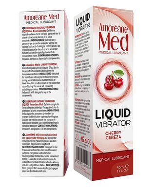 Стимулюючий лубрикант від Amoreane Med: Liquid vibrator-Cherry (рідкий вібратор), 30 ml
