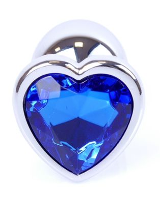 Анальний затор Boss Series - Jewellery Silver Heart PLUG Dark Blue S, BS6400050