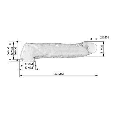 Подовжуюча насадка Pretty Love - Silas Penis Sleeve Clear, BI-026279M