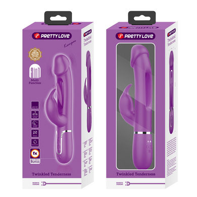 Вібратор із стимулятором клітора PRETTY LOVE - Kampas Rabbit 3 in 1 Purple, BW-500025-3