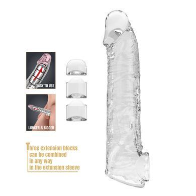 Подовжуюча насадка Pretty Love - Silas Penis Sleeve Clear, BI-026279M