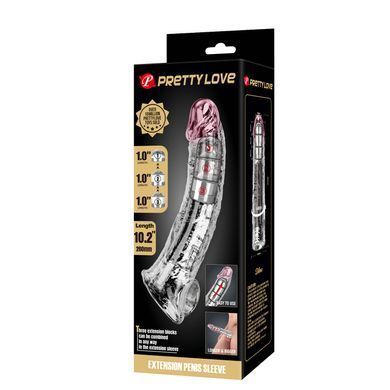 Подовжуюча насадка Pretty Love - Silas Penis Sleeve Clear, BI-026279M