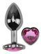 Анальная пробка с кристаллом EGZO - Dark Silver Heart Plug Rose size M