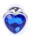 Анальная пробка Boss Series - Jewellery Silver Heart PLUG Dark Blue S, BS6400050