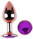 Анальная пробка с кристаллом EGZO - Rose Gold Round Plug Purple size S
