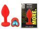 Силиконовая анальная пробка EGZO - Silicone Red Heart Plug Aqua, size S