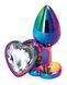 Анальная пробка с кристаллом EGZO - Multicolor Heart Plug Clear size M
