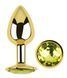 Анальна пробка з кристалом EGZO - Gold Round Plug Lime size S