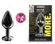 Анальна пробка з кристалом EGZO - Dark Gray Round Plug Rose, size M