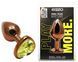 Анальна пробка з кристалом EGZO - Dark Gold Heart Plug Lime, size S