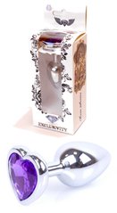 Анальная пробка Boss Series - Jewellery Silver Heart PLUG Purple S, BS6400052