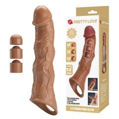 Удлиняющая насадка Pretty Love - Extension Penis Sleeve with Modular Length Blocks Brown, BI-026280-1