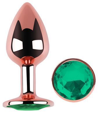 Анальная пробка с кристаллом EGZO - Rose Gold Round Plug Marine size S
