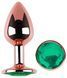 Анальная пробка с кристаллом EGZO - Rose Gold Round Plug Marine size S