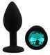 Силиконовая анальная пробка EGZO - Silicone Black Round Plug Marine, size S