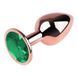 Анальная пробка с кристаллом EGZO - Rose Gold Round Plug Marine size S