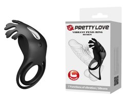 Эрекционное кольцо Pretty Love - Vibration Penis Ring Ruben Black, BI-210311-1