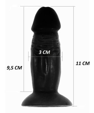 Анальний фалоімітатор на присосці XESE RD-33 BLACK Soft (Довжина 11 см, діаметр 3 см )