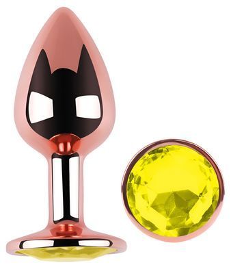 Анальная пробка с кристаллом EGZO - Rose Gold Round Plug Lime size S